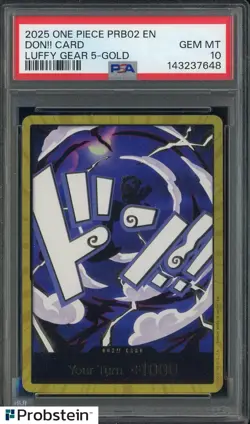 2025 One Piece PRB02 EN Don!! Card Monkey D. Luffy Gold Gear 5 PSA 10 GEM MINT - Image 1