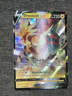 Pokemon TCG Dracozolt v Evolving Skies Holo Ultra Rare Card 058/203 NM - Image 1