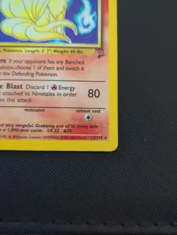 Pokemon Base Set 2 Ninetales Holo Card 13/130 MP/HP - Image 4