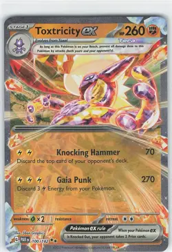 Pokemon TCG Toxtricity ex Paradox Rift 100/182 Holo Double Rare - Image 1