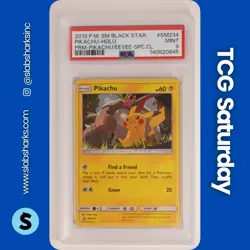 2019 POKEMON SM BLACK STAR PROMO PIKA/EEVEE SPC COLL. #SM234 PIKACHU HOLO PSA 9 - Image 1