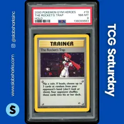 2000 POKEMON GYM HEROES #19/132 THE ROCKET'S TRAP HOLO RARE PSA 8 - Image 1