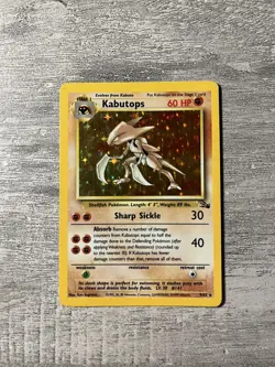 Pokemon TCG Kabutops Fossil 9/62 Holo Unlimited Holo Rare LP - Image 1