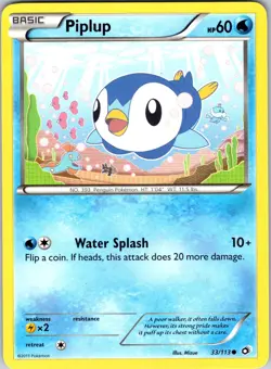 Piplup 33/113 Legendary Treasures Pokemon TCG NM Normal - Image 1