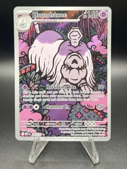 Pokemon TCG Houndstone 145/132 Full Art Illustration Rare Holo Mega Evolution EN - Image 1
