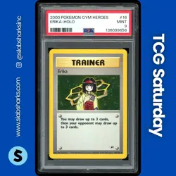 2000 POKEMON GYM HEROES #16/132 ERIKA HOLO RARE PSA 9 - Image 1