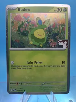 SWIRL Budew Holo Pokemon Prize Pack Series 7 Promo Stamp Pokemon Rare Card NM - Image 1