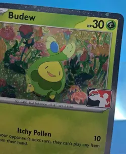SWIRL Budew Holo Pokemon Prize Pack Series 7 Promo Stamp Pokemon Rare Card NM - Image 2