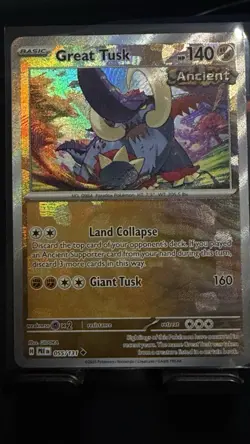 Pokemon Great Tusk 055/131 – Prismatic Evolutions – Master Ball Stamp – NM Holo - Image 1