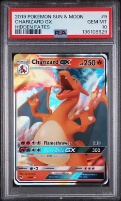 Pokemon Card Charizard GX 9/68 Ultra Rare Hidden Fates PSA 10 GEM MINT - Image 1