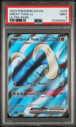 2023 POKEMON SCARLET VIOLET GREAT TUSK EX FULL ART PSA 9 NO.230 - Image 1