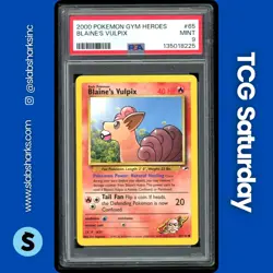 2000 POKEMON GYM HEROES #65/132 BLAINE'S VULPIX PSA 9 - Image 1