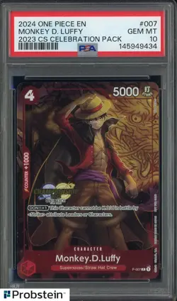 2024 One Piece EN CS Celebration Pack #007 Monkey D. Luffy PSA 10 GEM MINT - Image 1