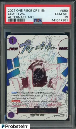 2025 One Piece OP11 EN Alternate Art #080 Gear Two PSA 10 GEM MINT - Image 1