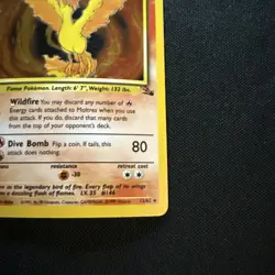 Pokemon TCG Moltres Fossil Set Holo Rare Card 12/62 LP - Image 4