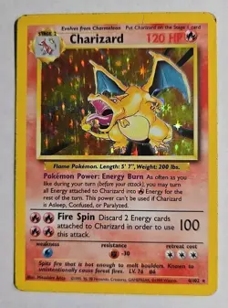 1999 Holo Rare Charizard 4/102 Base Set Pokemon TCG Card MP Very Good - Image 1