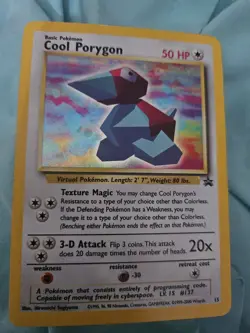 Pokemon TCG Cool Porygon 15/53 WOTC Promo Holo Card - Image 1