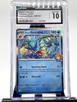 Misty's Gyarados 049/182 Sv10 Destined Rivals Rare Holo CGC 10 Pokemon Card - Image 1