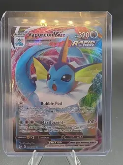 Pokemon TCG Vaporeon VMAX Holo Card 030/203 Evolving Skies Full Art Ultra Rare - Image 1