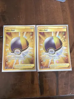 Pokemon Ultra Ball 186/172 Holo Card Brilliant Stars Series Set Of 2 - Image 1