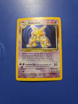 1999 Pokemon TCG Alakazam Base Set Holo Unlimited Rare Card 1/102 - Image 1