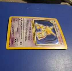 1999 Pokemon TCG Alakazam Base Set Holo Unlimited Rare Card 1/102 - Image 3