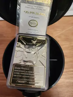 1999 BK 23K Gold Plated Pokemon Pikachu Trading Card - Image 1
