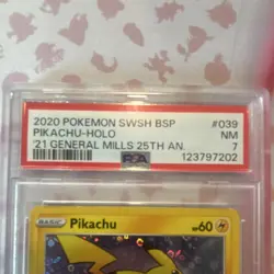 Pokemon Pikachu Promo Holo Card SWSH039 General Mills 25th Anniversary PSA - Image 3