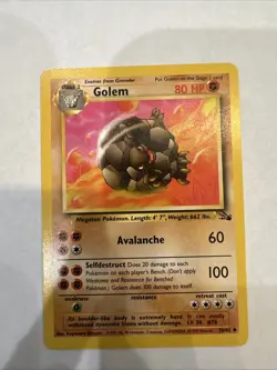 Golem 36/62 Fossil Regular Vintage Pokemon Uncommon Card WOTC NM - Image 1