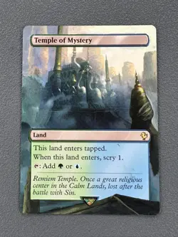 Temple of Mystery MTG Final Fantasy Commander Hand Painted Extended Altered Art - Image 1