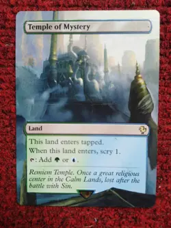 Temple of Mystery MTG Final Fantasy Commander Hand Painted Extended Altered Art - Image 2