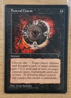1997 MAGIC THE GATHERING VISIONS FUNERAL CHARM TD25 - Image 1