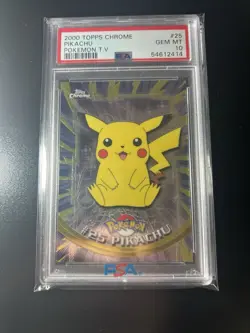 2000 Topps Chrome Pokemon Pikachu #25 PSA 10 Gem - Image 1