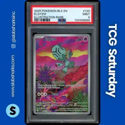 2025 POKEMON BLACK BOLT #120/086 ELGYEM ILLUSTRATION RARE PSA 9 - Image 1