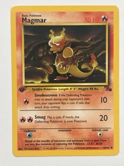 Pokemon TCG 1st Edition Fossil Magmar #39/62 - Image 1