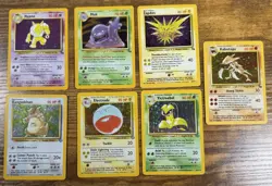 Vintage Holo Rare Pokemon Card Lot WOTC 1999 Base Set, Fossil Jungle LP - Image 1