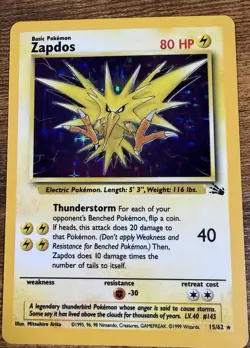 Vintage Holo Rare Pokemon Card Lot WOTC 1999 Base Set, Fossil Jungle LP - Image 4