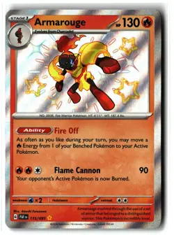 Armarouge ⭐ 115/091 Holo Shiny Rare Paldean Fates 2024 Pokemon NM - Image 1
