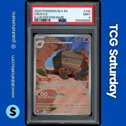 2025 POKEMON BLACK BOLT #130/086 CRUSTLE ILLUSTRATION RARE PSA 9 - Image 1