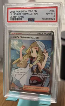 Pokemon TCG Lillie’s Determination 169/132 Secret Rare Mega Evolution PSA 8 - Image 1