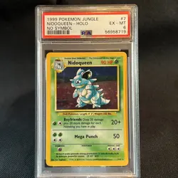 Nidoqueen Holo # 7 No Symbol Error Jungle 1999 Pokemon PSA 6 🍃 - Image 1
