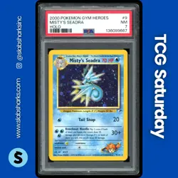 2000 POKEMON GYM HEROES #9/132 MISTY'S SEADRA HOLO RARE PSA 7 - Image 1