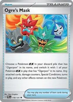 1x Ogre's Mask (#118/131) - Reverse Holofo NM Eng Pokemon - Prismatic Evolutions - Image 1