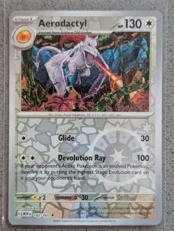 Aerodactyl 142/165 Rare 151 Pokemon Reverse Holo NM - Image 1