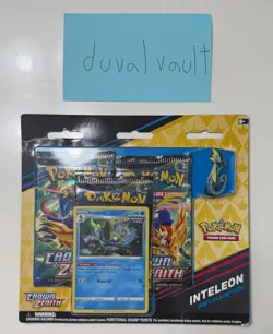 Pokemon TCG Crown Zenith Inteleon Pin Collection 3 Pack Factory Sealed - Image 1