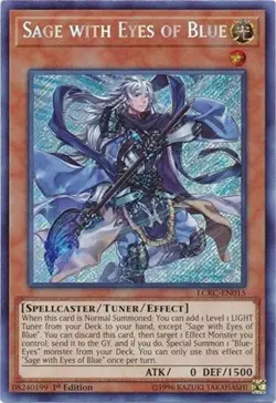 *** SAGE WITH EYES OF BLUE *** 1ST EDITION SECRET RARE LCKC-EN015 YUGIOH! - Image 1