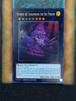 Yugioh Number 68: Sanaphond The Sky Prison CT14-EN008 Super Limited Editon LP - Image 1