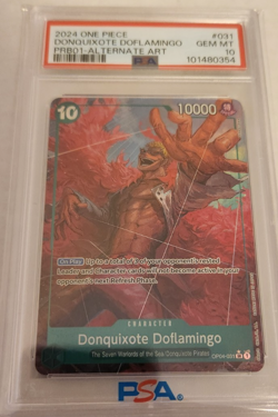 Donquixote Doflamingo 2024 ONE PIECE PRB01-The Best Alternate Art #031 PSA 10 - Image 1