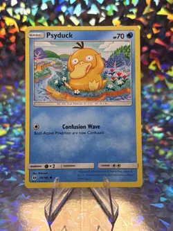 SUN & MOON BASE SET PSYDUCK POKEMON CARD 28/149 LP - Image 1