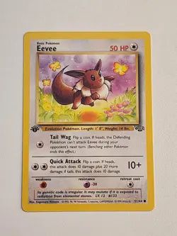 Pokemon Eevee 51/64 Jungle 1st Edition Regular Card Excellent / NM - Image 1
